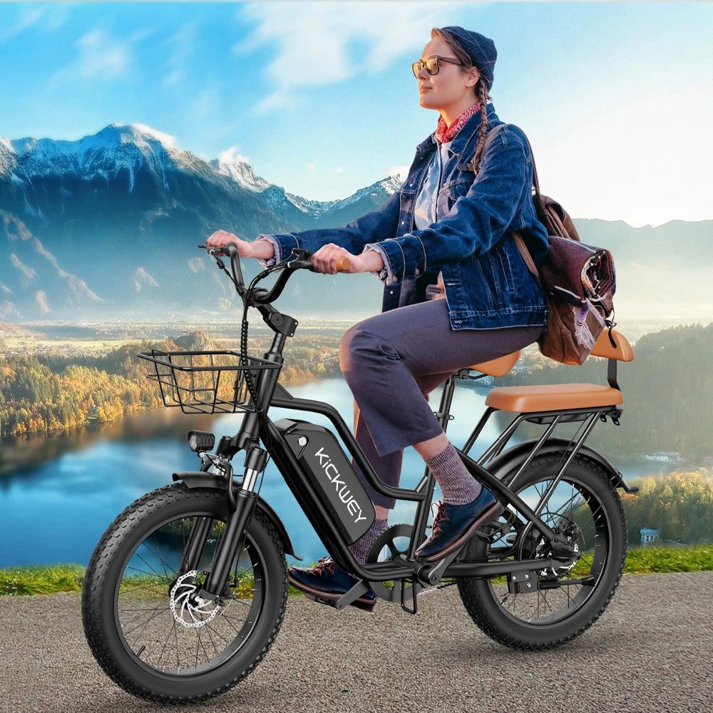 Electric Bike for Adults,20'' 1500W Peak Ebike, Up to 50 Miles 32MPH Electric Mountain Bike with 48V 20AH Removable Battery
