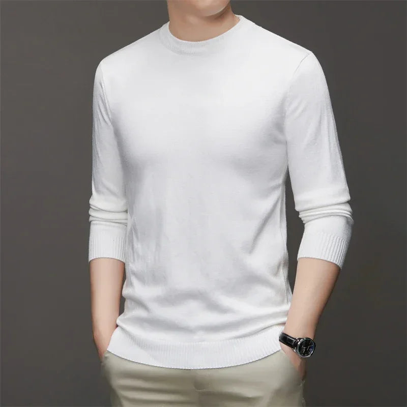 7 Colour Men's Round Neck Long Sleeved Solid Color Sweater