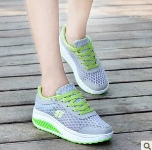 Platform Mesh Surface Breathable Korean Style Running Rocking Shoes