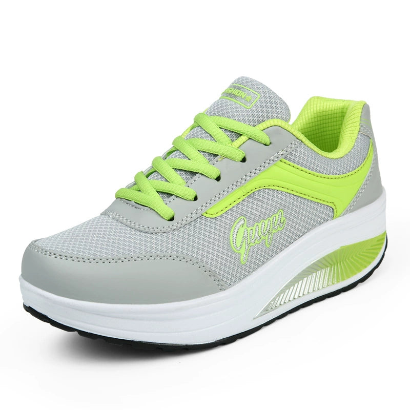 Platform Mesh Surface Breathable Korean Style Running Rocking Shoes
