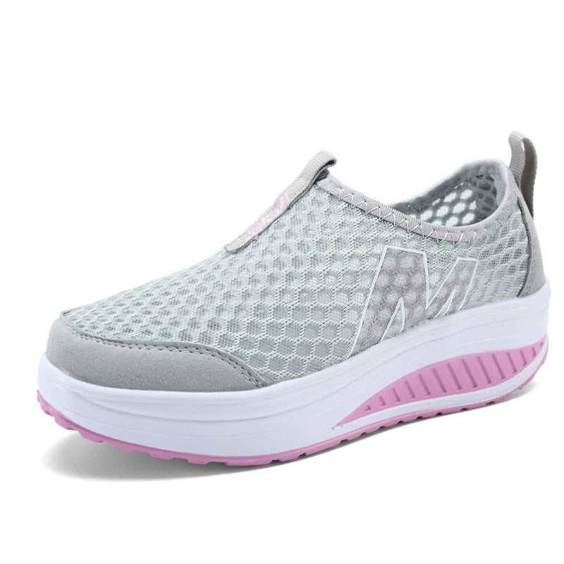 Platform Mesh Surface Breathable Korean Style Running Rocking Shoes