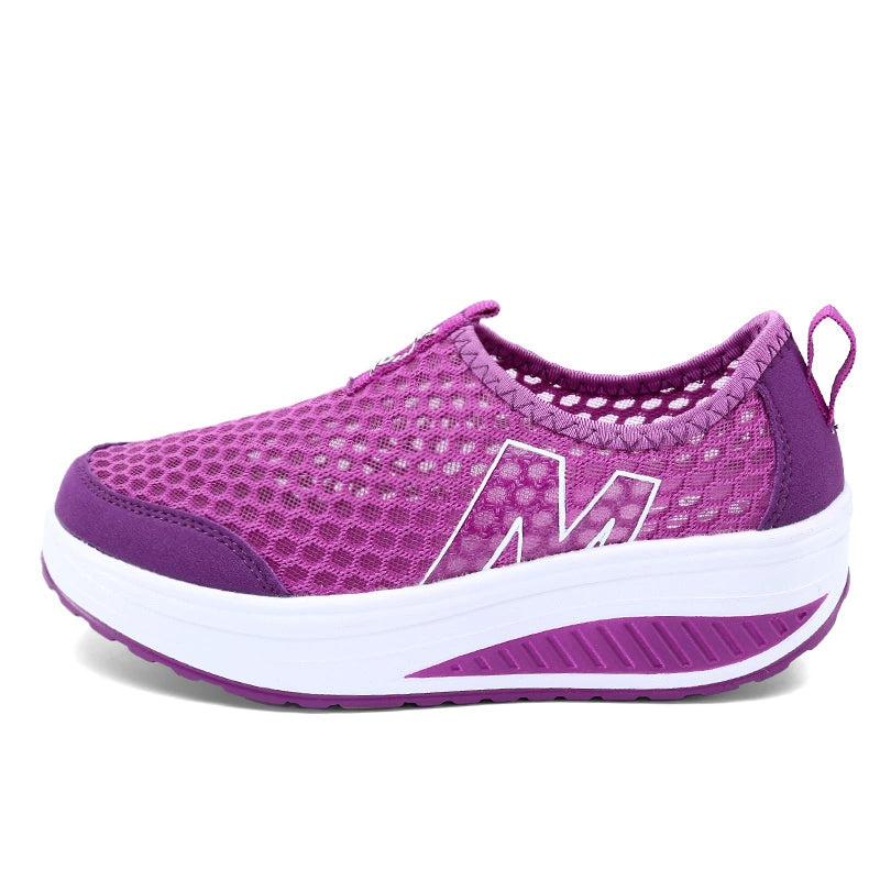 Platform Mesh Surface Breathable Korean Style Running Rocking Shoes