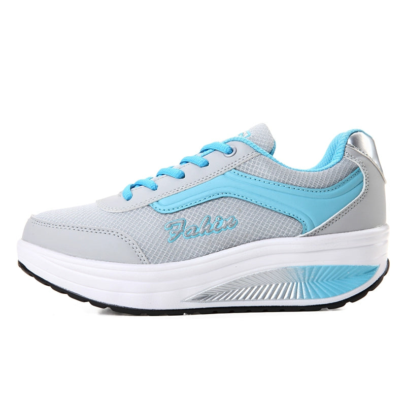 Platform Mesh Surface Breathable Korean Style Running Rocking Shoes