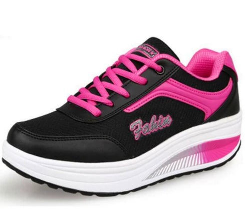 Platform Mesh Surface Breathable Korean Style Running Rocking Shoes