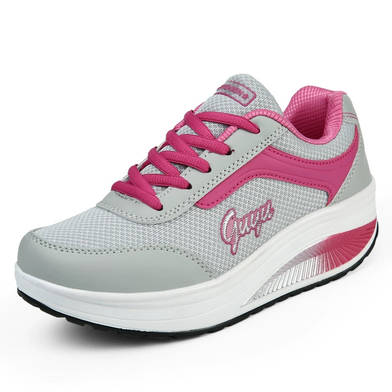 Platform Mesh Surface Breathable Korean Style Running Rocking Shoes