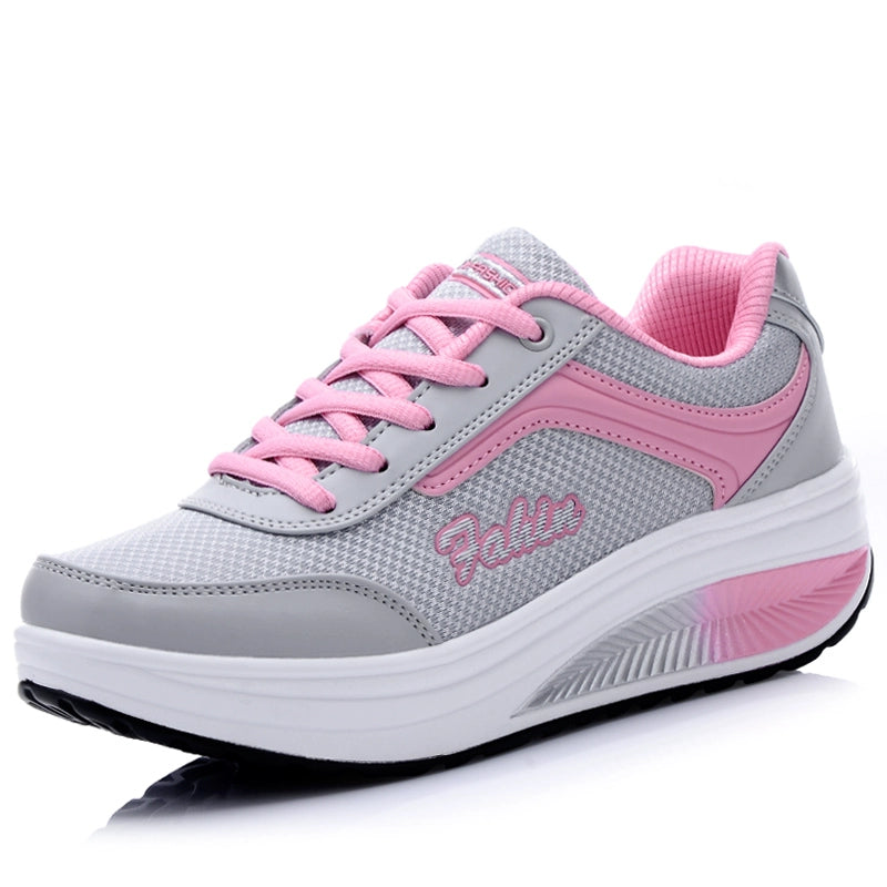 Platform Mesh Surface Breathable Korean Style Running Rocking Shoes