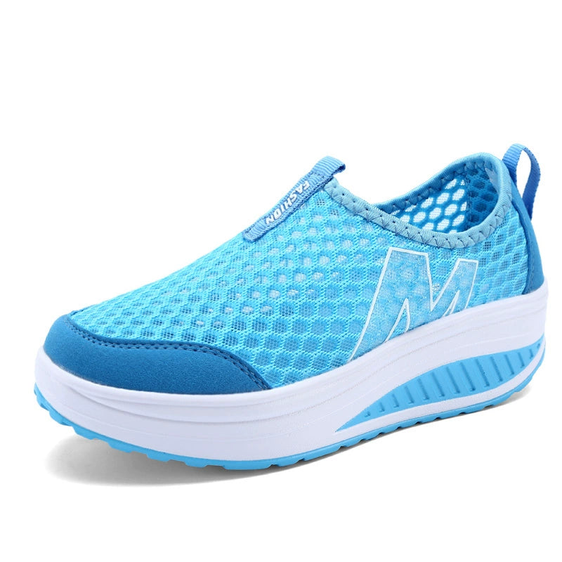 Platform Mesh Surface Breathable Korean Style Running Rocking Shoes