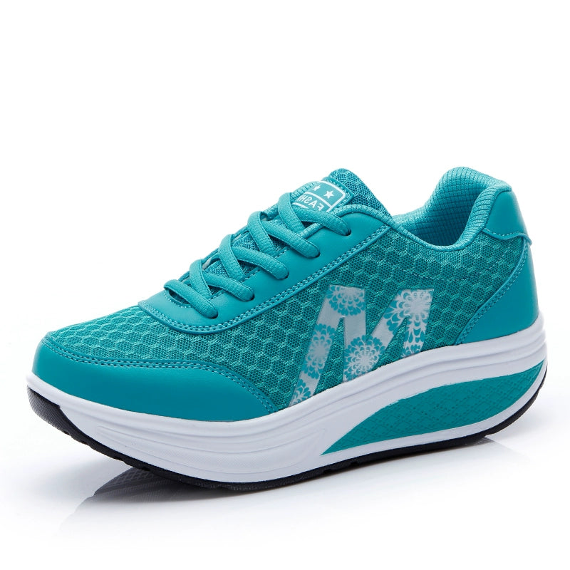Platform Mesh Surface Breathable Korean Style Running Rocking Shoes