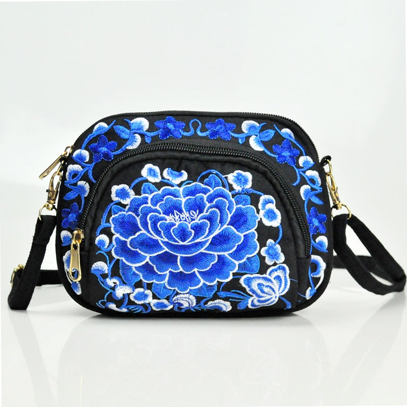 Vibrant Floral Embroidered Crossbody Bag for Women - Travel Accessory | Vibrant Pattern Bag | Coin Purse