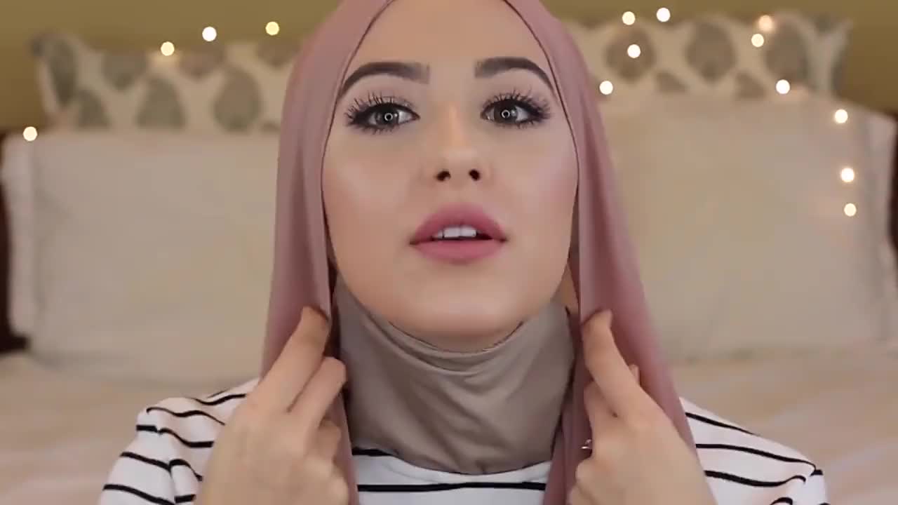 1pc Ramadan Solid Color Pearl Chiffon Scarf Muslim Hijab