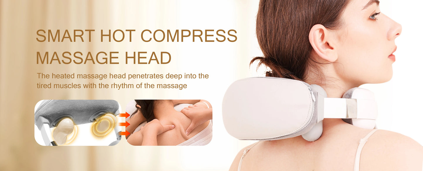 Simulated Human Finger Massage Multifunctional Massager, Multi-Level Adjustable, Fully Wrapped Shoulder and Neck Massage Shawl, Constant Temperature Heating + Three-Dimensional Kneading, Directly Targets Muscle Strain