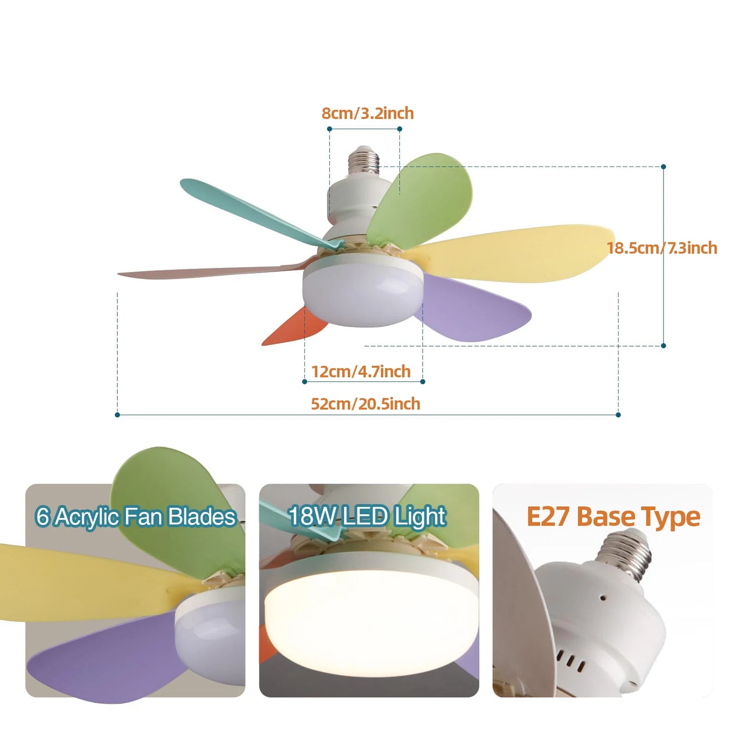 Ceiling Fans With Remote Control and Light LED Lamp For Bedroom Living Room