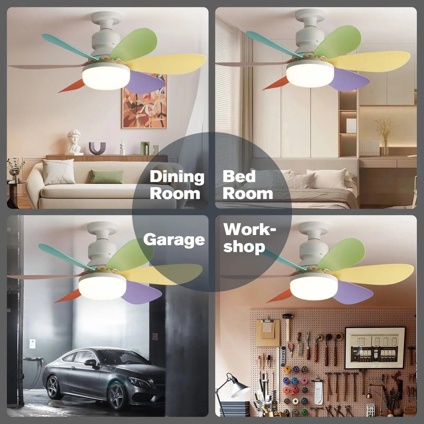 Ceiling Fans With Remote Control and Light LED Lamp For Bedroom Living Room