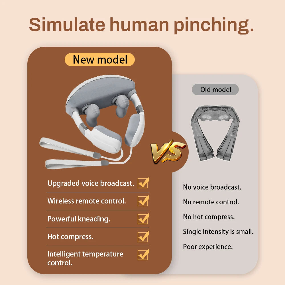 Simulated Human Finger Massage Multifunctional Massager, Multi-Level Adjustable, Fully Wrapped Shoulder and Neck Massage Shawl, Constant Temperature Heating + Three-Dimensional Kneading, Directly Targets Muscle Strain