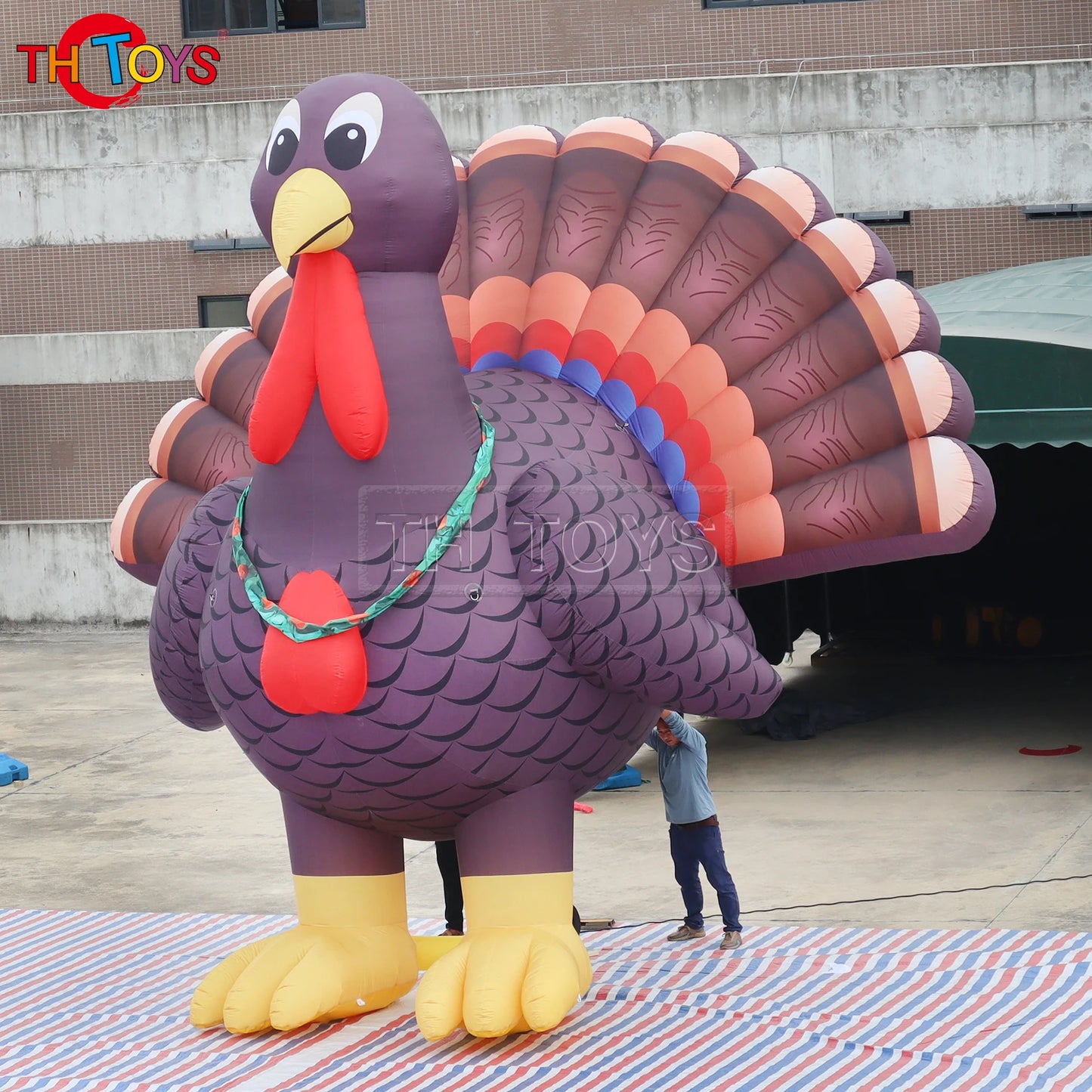 Inflatable Turkey and Pumpkin Ornament Chicken Decoration for Halloween and Thanksgiving Holidays