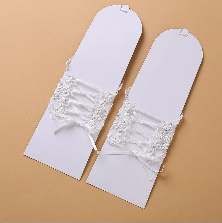 2020 best-selling wedding gloves bride gloves fingerless children's lace gloves women white/red lace gloves