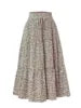 Vintagew Skirts European American Printed Elastic Waistband Empire A Line Bohemian Holiday Fashion Sweet Skirt