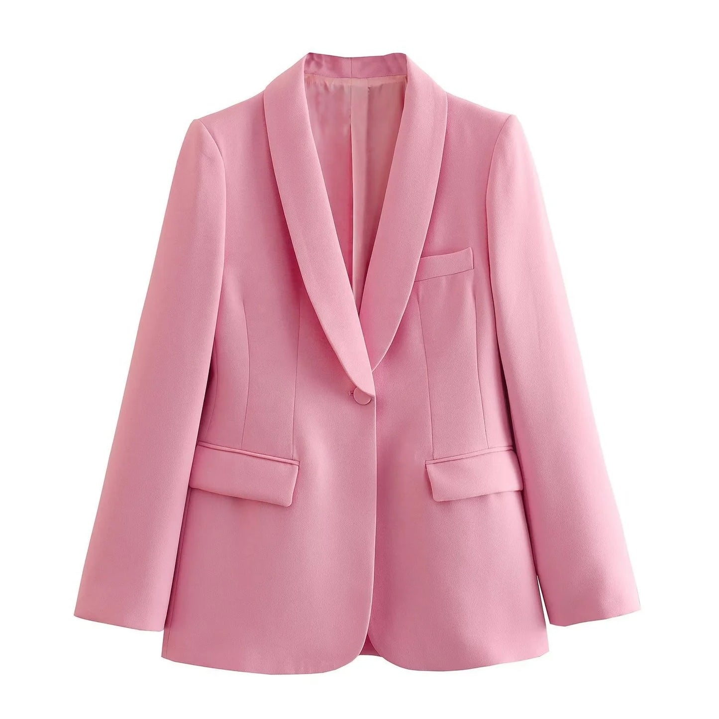 OUDINA  Fashion Elegant Single Button Loose Women Suits Jackets Two Piece Suit