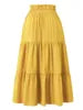 Vintagew Skirts European American Printed Elastic Waistband Empire A Line Bohemian Holiday Fashion Sweet Skirt