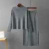 Fall 2024 Women Clothes Women's Custom Cotton Loungewear Ribbed Knitted 2 Two Piece Set Knit Hoodie Sweater Pant Suit for Women