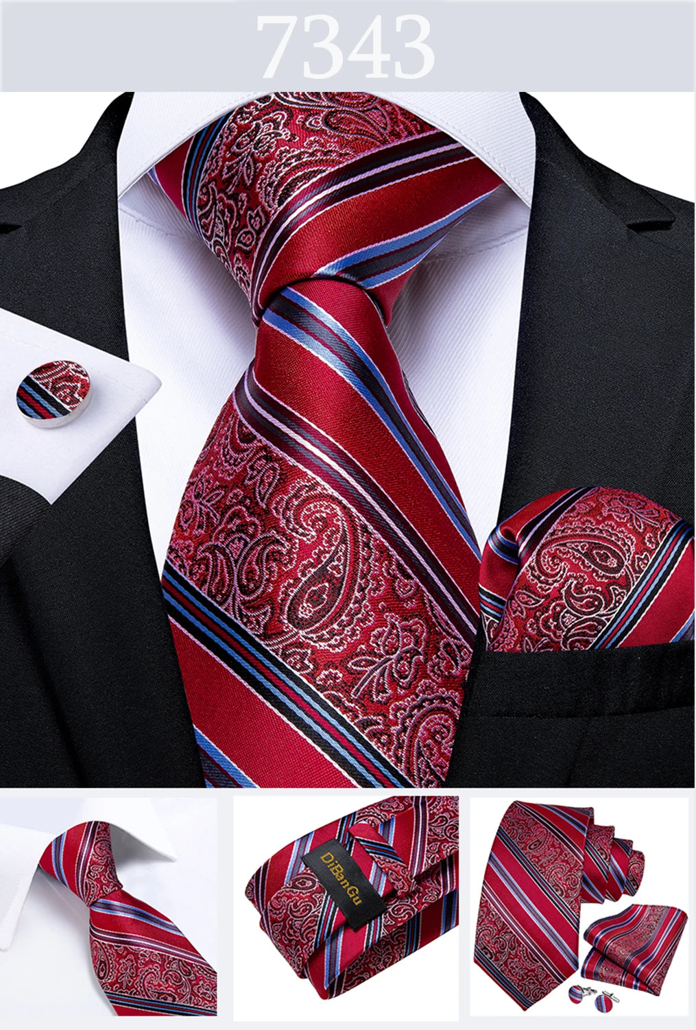 Gold Black Striped Silk Neck Ties