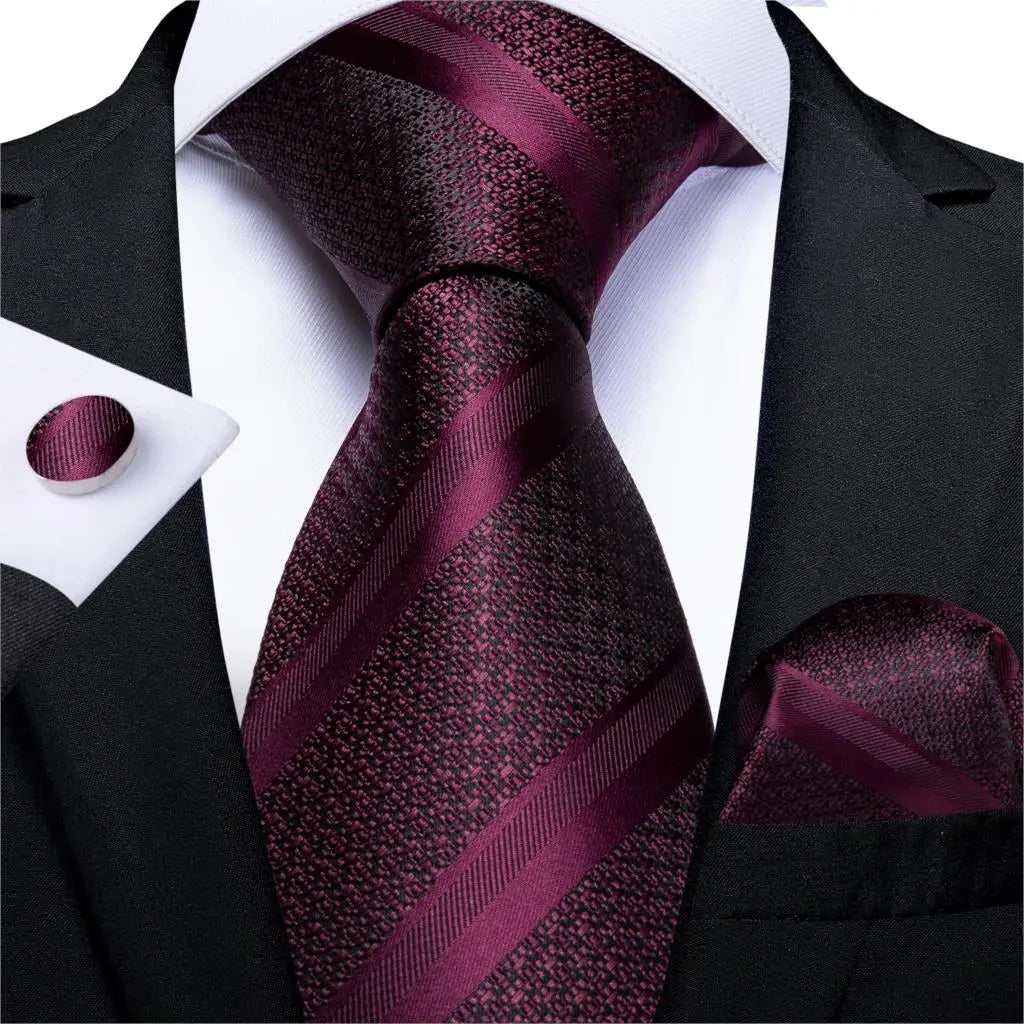 Gold Black Striped Silk Neck Ties