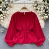 Autumn Full Sleeve Casual Blouses Women Shirts Ladies Party Tops Clothes Women