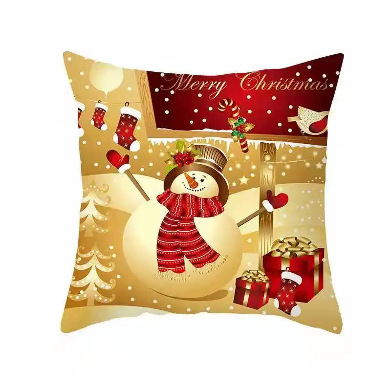 NewPillow Cover, Christmas Plaid Letter Santa Claus Print Square Pillowcase Pillow Accessories for Living Room Bedroom