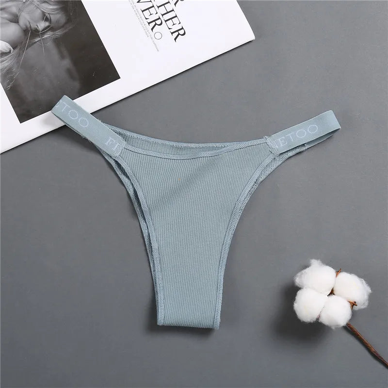 5PCS/Set Sexy Lingerie Women Cotton Panties Finetoo Letter