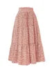 Vintagew Skirts European American Printed Elastic Waistband Empire A Line Bohemian Holiday Fashion Sweet Skirt