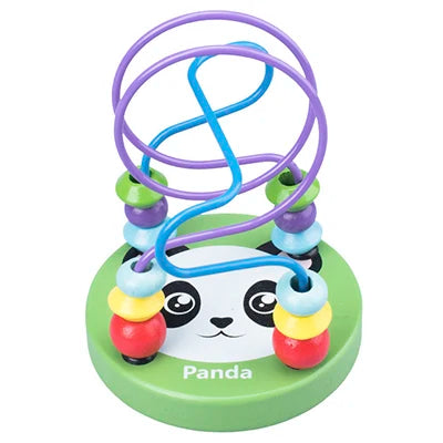 Montessori Wooden Toys Wooden Circles Bead Wire Maze Roller Coaster Toys Educational Wood Puzzles Boys Girls Kid Toy 6 Months