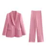 OUDINA  Fashion Elegant Single Button Loose Women Suits Jackets Two Piece Suit