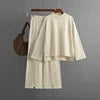Knitted Wide Leg Pants Suit Women Fashion Sweaters Jumper Thin Casual Pants Woman Pullover Sweater
