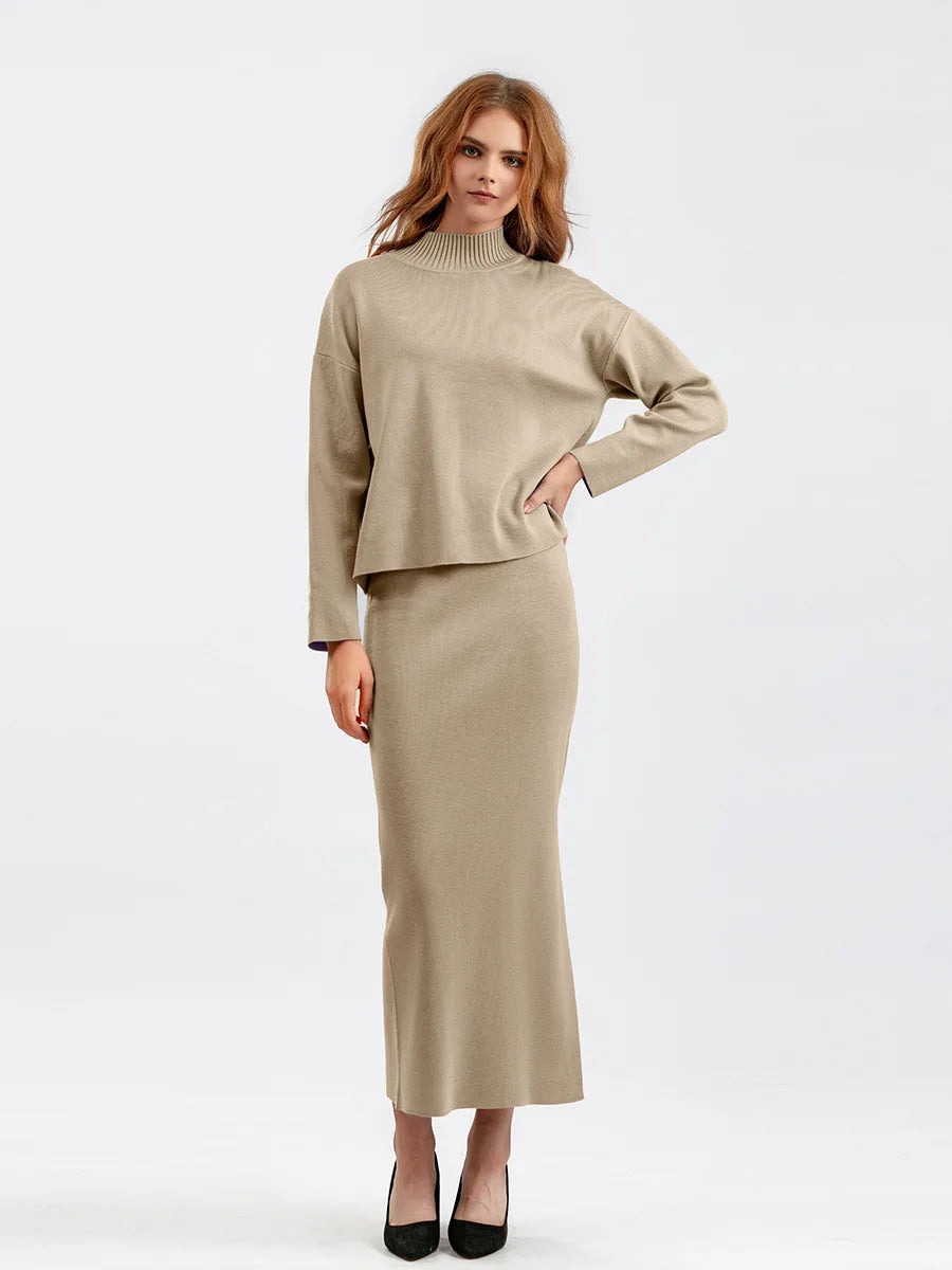 Fall 2024 Women Clothes Women's Custom Cotton Loungewear Ribbed Knitted 2 Two Piece Set Knit Hoodie Sweater Pant Suit for Women