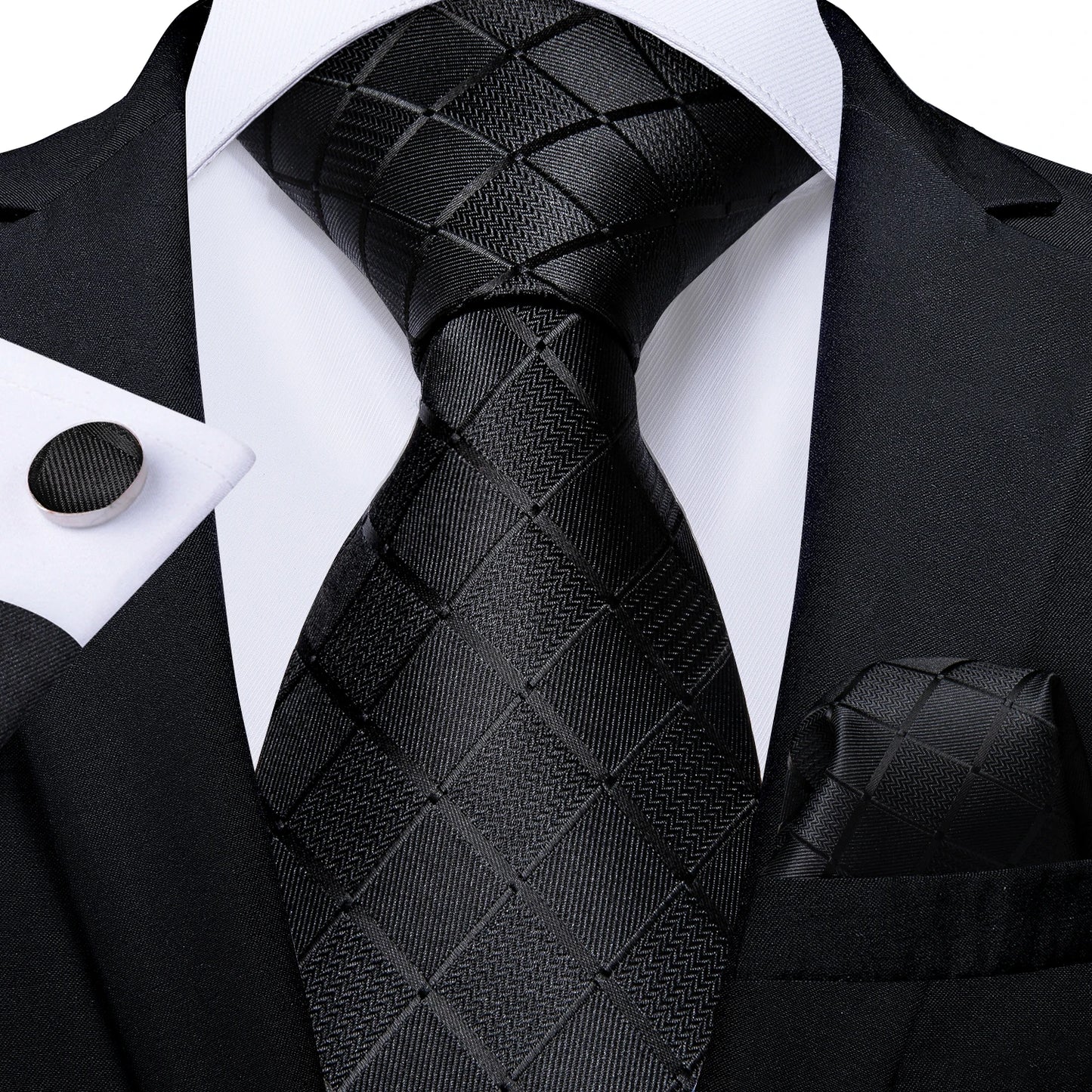 Gold Black Striped Silk Neck Ties