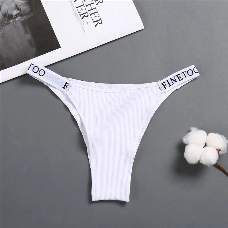5PCS/Set Sexy Lingerie Women Cotton Panties Finetoo Letter