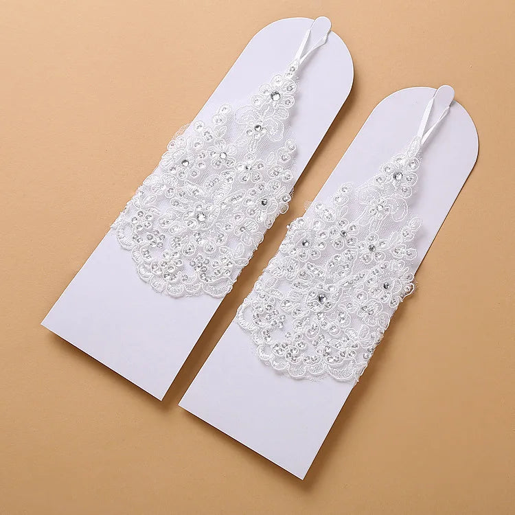 2020 best-selling wedding gloves bride gloves fingerless children's lace gloves women white/red lace gloves