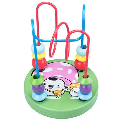 Montessori Wooden Toys Wooden Circles Bead Wire Maze Roller Coaster Toys Educational Wood Puzzles Boys Girls Kid Toy 6 Months