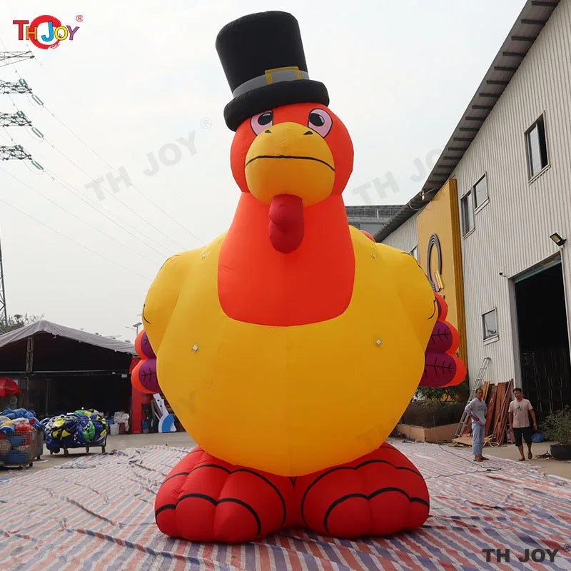 Inflatable Turkey and Pumpkin Ornament Chicken Decoration for Halloween and Thanksgiving Holidays