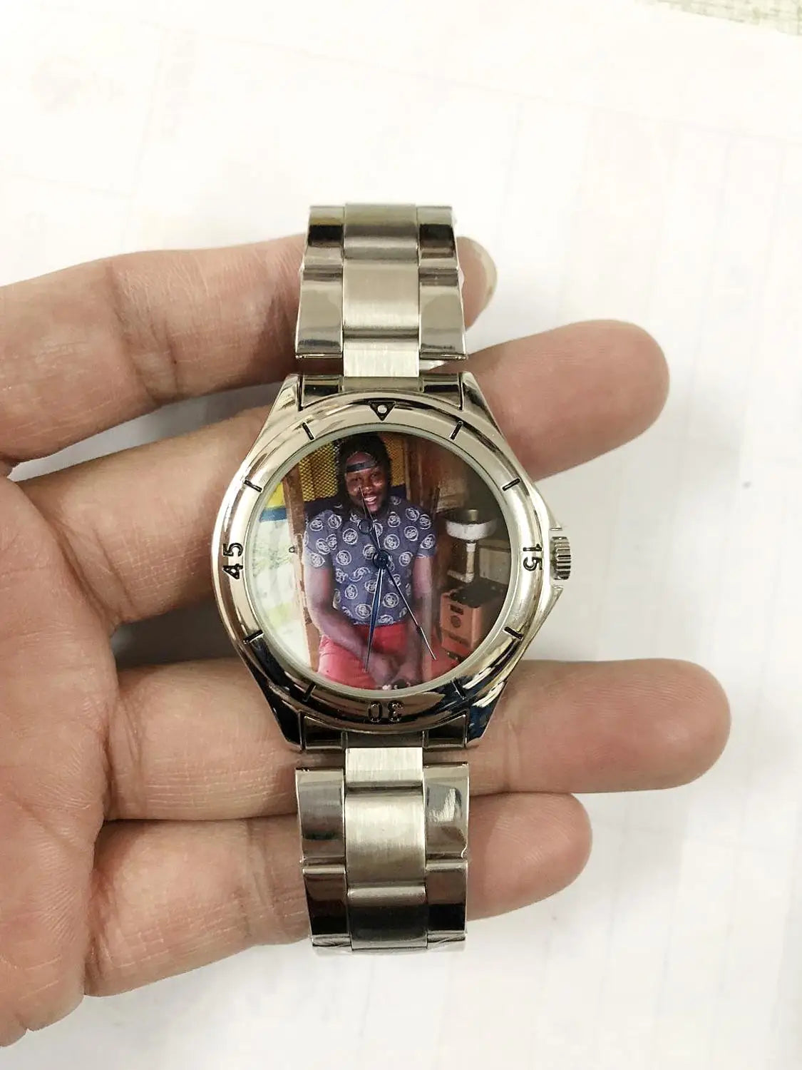 Custom Logo Watch Photo Print Face Wristwatch