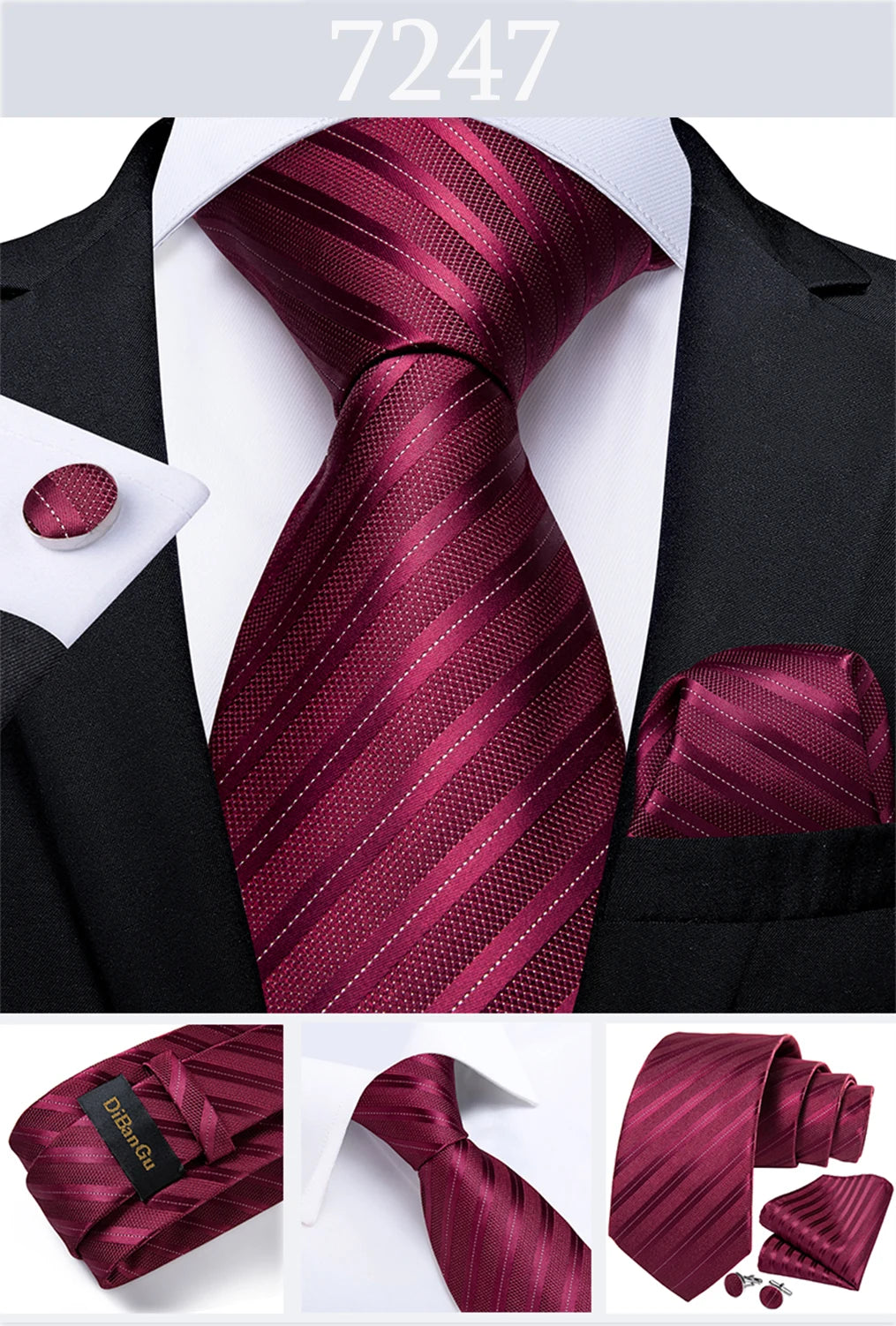 Gold Black Striped Silk Neck Ties