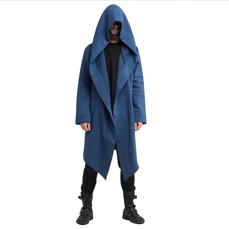 Men's Hooded Cardigan Trench Coat