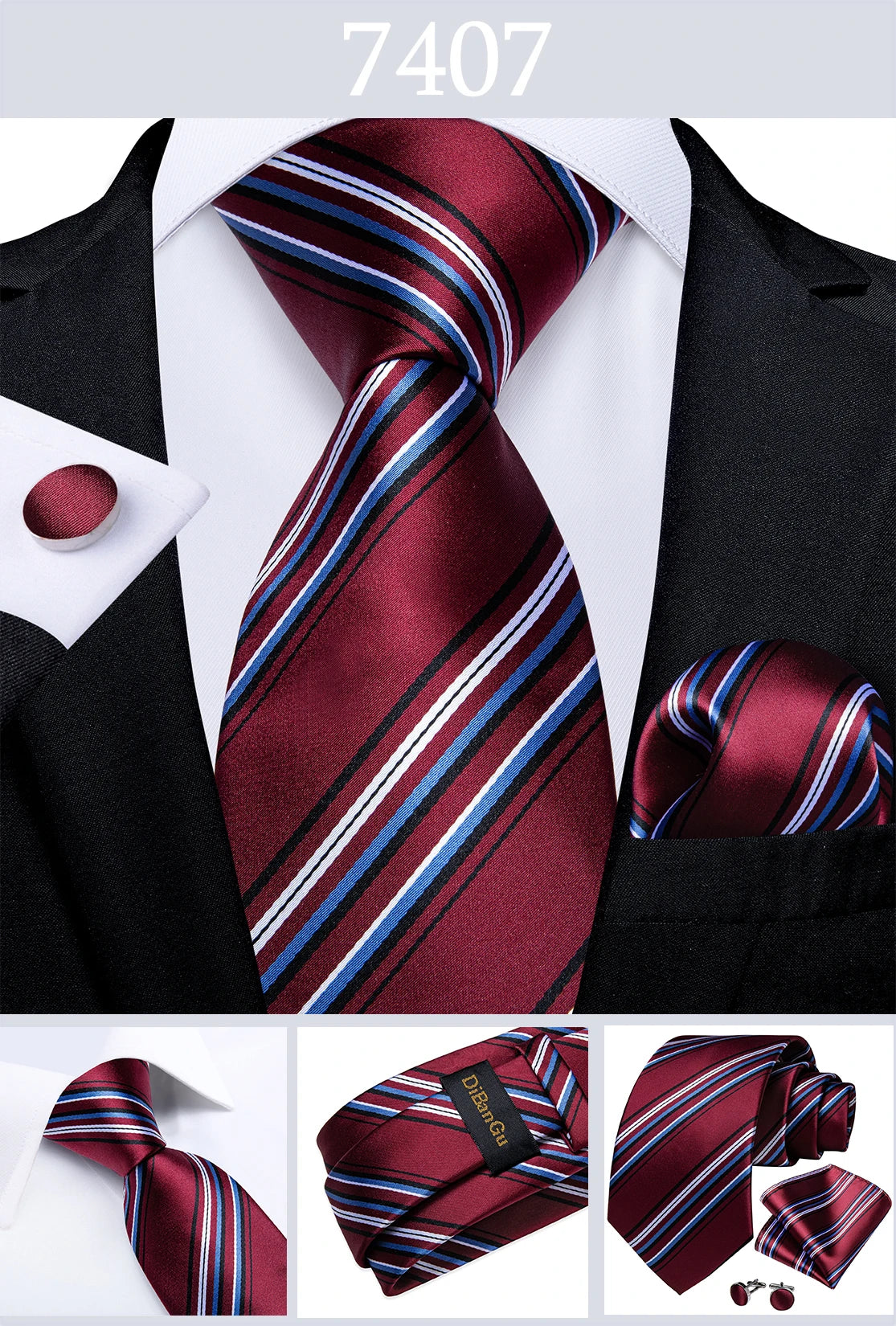 Gold Black Striped Silk Neck Ties