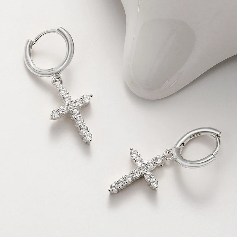 Sterling Silver Cross Earrings