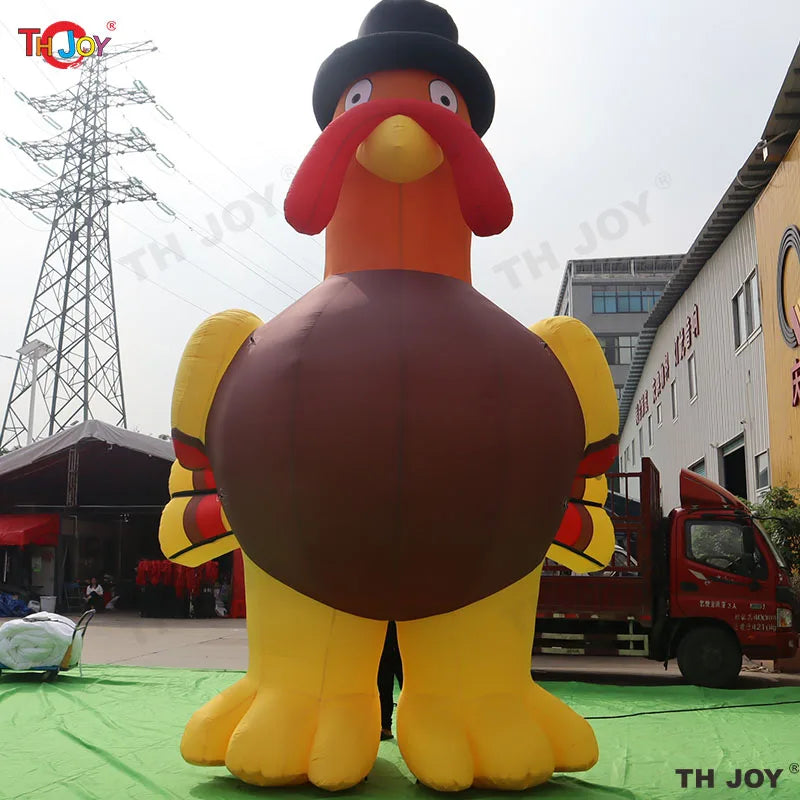 Inflatable Turkey and Pumpkin Ornament Chicken Decoration for Halloween and Thanksgiving Holidays