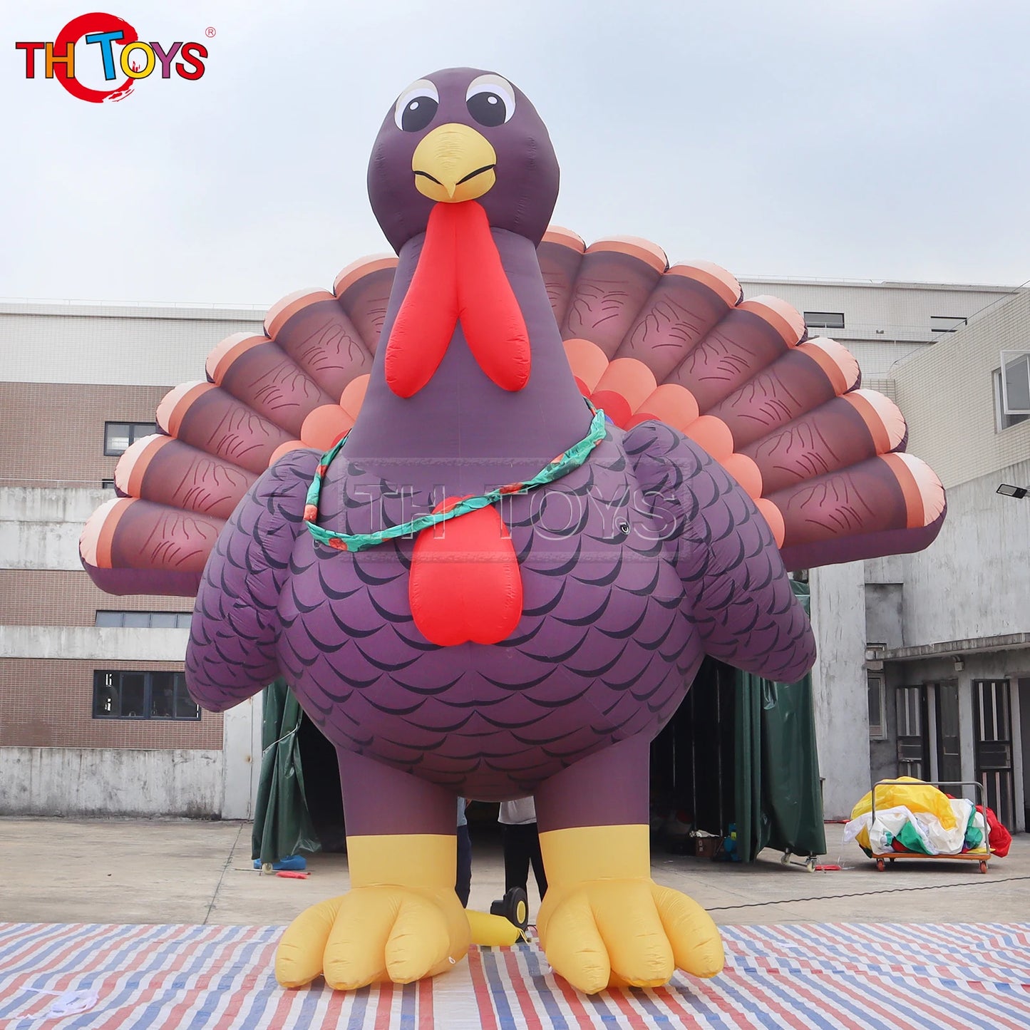 Inflatable Turkey and Pumpkin Ornament Chicken Decoration for Halloween and Thanksgiving Holidays