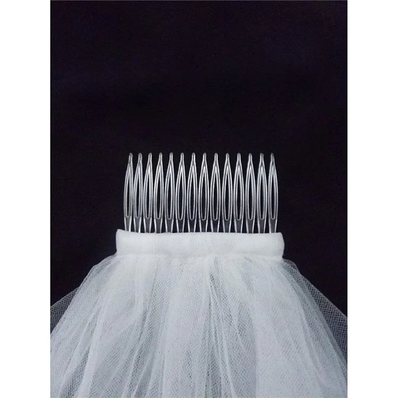 Short Simple Wedding Veil Tulle Two Layer With Comb White Ivory Bridal Veil for Bride for Marriage Wedding Accessories
