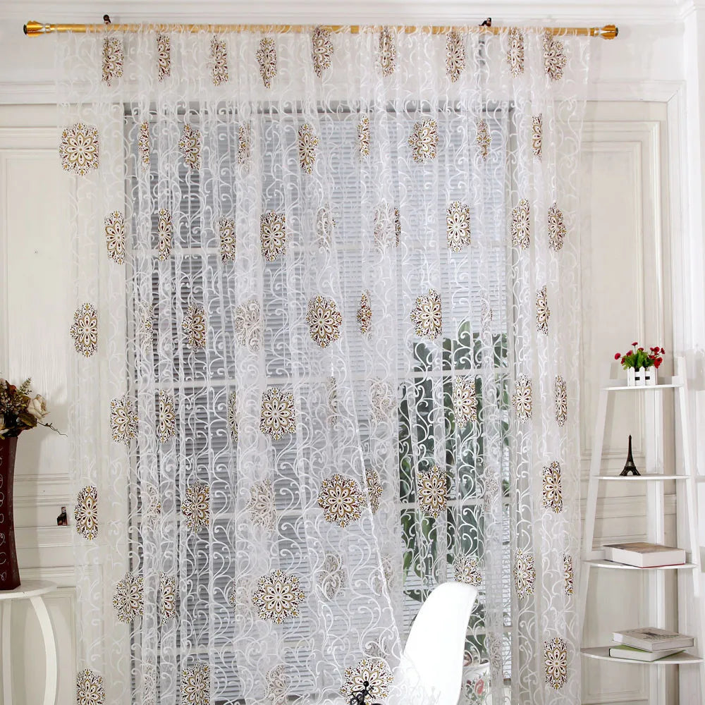 Window Curtain Flower Pattern