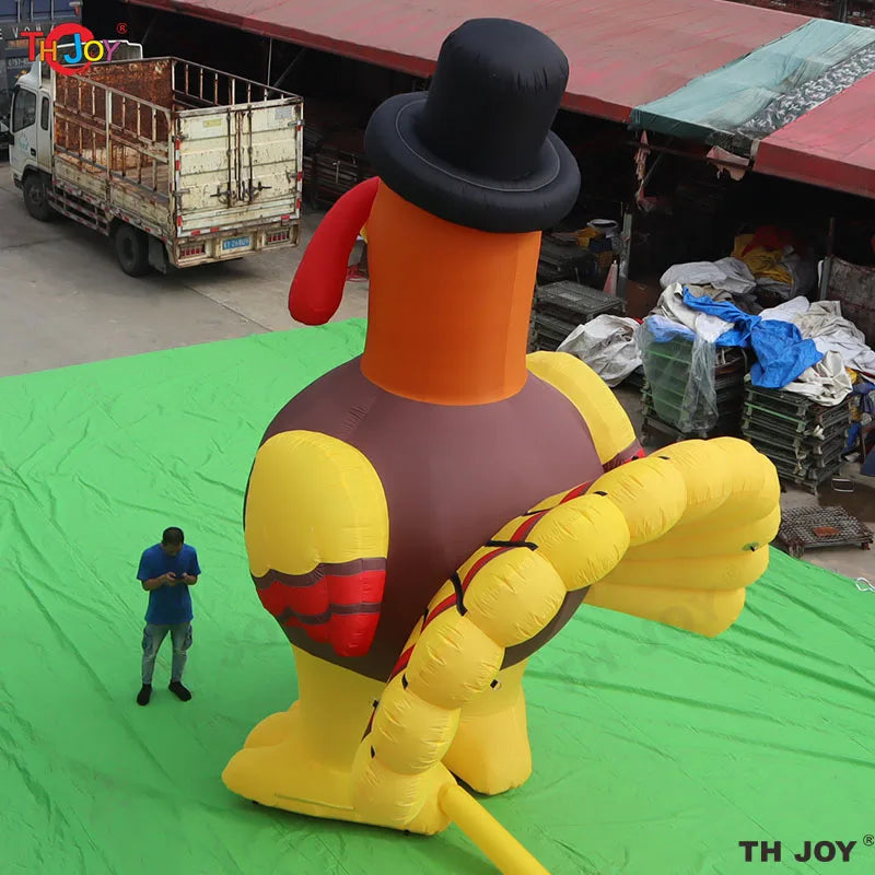 Inflatable Turkey and Pumpkin Ornament Chicken Decoration for Halloween and Thanksgiving Holidays