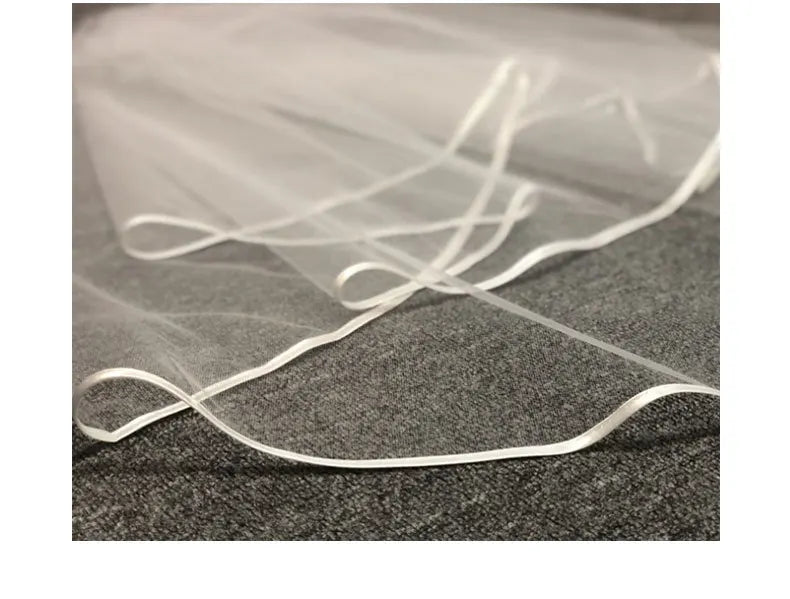 Short Simple Wedding Veil Tulle Two Layer With Comb White Ivory Bridal Veil for Bride for Marriage Wedding Accessories